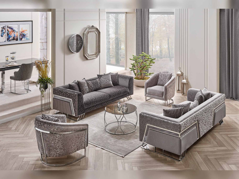Elegance San Stationary Sofa in Light Grey - 200-SAN-ELE-LG-3