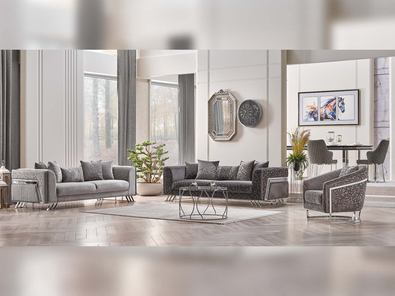 Elegance San Stationary Sofa in Light Grey - 200-SAN-ELE-LG-3