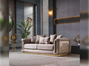 Elegance Stationary Livingroom Sofa Beige in Beige - 101-ELE-GRA340-3