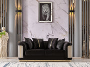 Elegance Stationary Loveseat Black in Black - 101-ELE-LV900-2