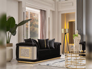 Elegance Stationary Loveseat Black in Black - 101-ELE-LV900-2