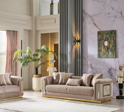 Elegance Stationary Sofa Beige in Beige - 101-ELE-LV260-3