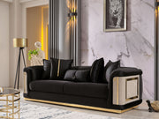 Elegance Stationary Sofa Black in Black - 101-ELE-LV900-3