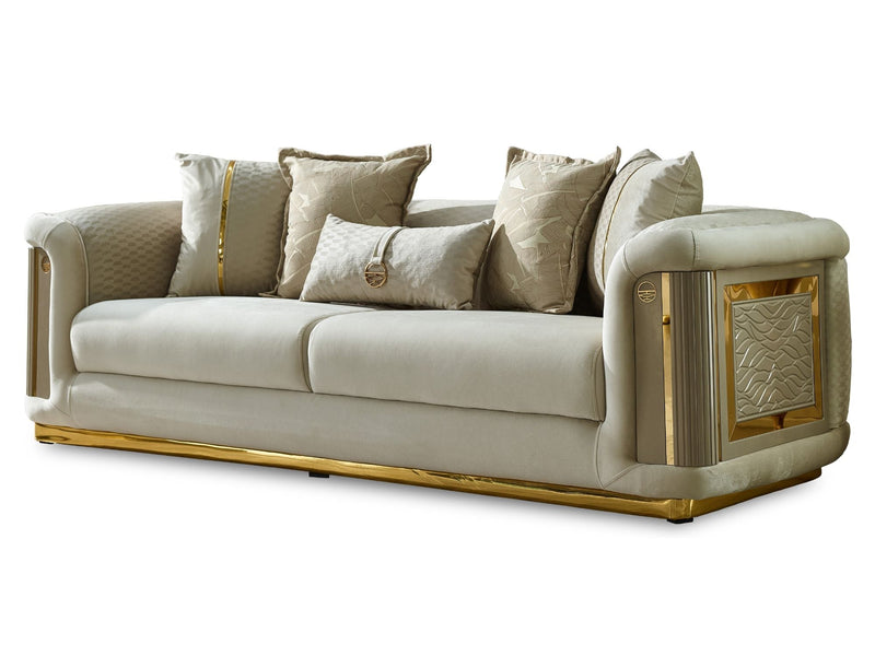 Elegance Stationary Sofa Cream in Cream - 101-ELE-LV938-3