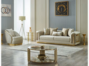 Elegance Stationary Sofa Cream in Cream - 101-ELE-LV938-3