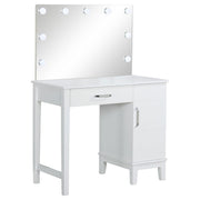Elijah Vanity Set with Lighting & Stool White and Dark Grey - 931149