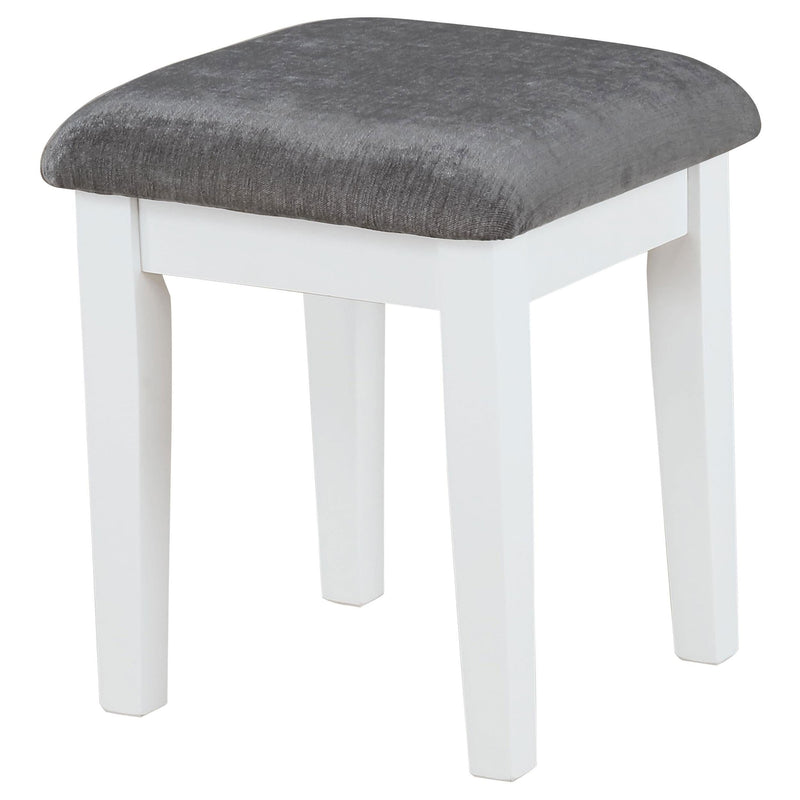 Elijah Vanity Set with Lighting & Stool White and Dark Grey - 931149