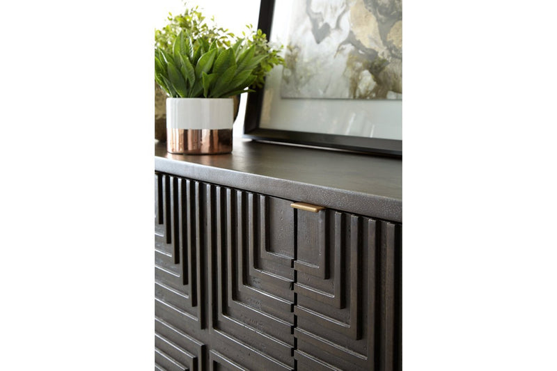 Elinmore Brown/Gold Finish Accent Cabinet - DMV FurnitureCabinet