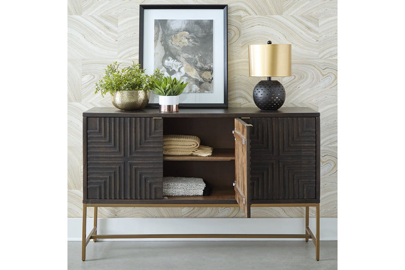 Elinmore Brown/Gold Finish Accent Cabinet - DMV FurnitureCabinet
