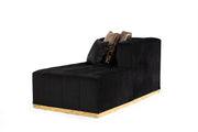 Elisha Black Velvet Double Chaise Sectional - DMV FurnitureSectional