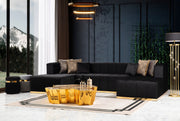 Elisha Black Velvet Double Chaise Sectional - DMV FurnitureSectional