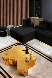 Elisha Black Velvet Double Chaise Sectional - DMV FurnitureSectional