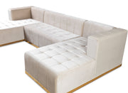 Elisha Ivory Velvet Double Chaise Sectional - DMV FurnitureSectional