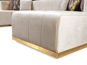Elisha Ivory Velvet Double Chaise Sectional - DMV FurnitureSectional