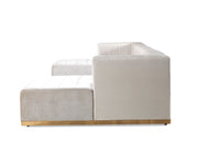 Elisha Ivory Velvet Double Chaise Sectional - DMV FurnitureSectional