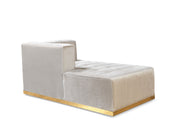 Elisha Ivory Velvet Double Chaise Sectional - DMV FurnitureSectional