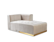 Elisha Ivory Velvet Double Chaise Sectional - DMV FurnitureSectional
