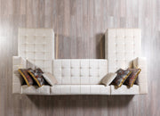 Elisha Ivory Velvet Double Chaise Sectional - DMV FurnitureSectional