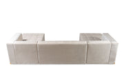 Elisha Ivory Velvet Double Chaise Sectional - DMV FurnitureSectional