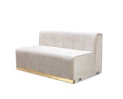 Elisha Ivory Velvet Double Chaise Sectional - DMV FurnitureSectional