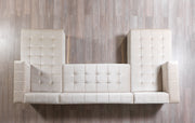 Elisha Ivory Velvet Double Chaise Sectional - DMV FurnitureSectional