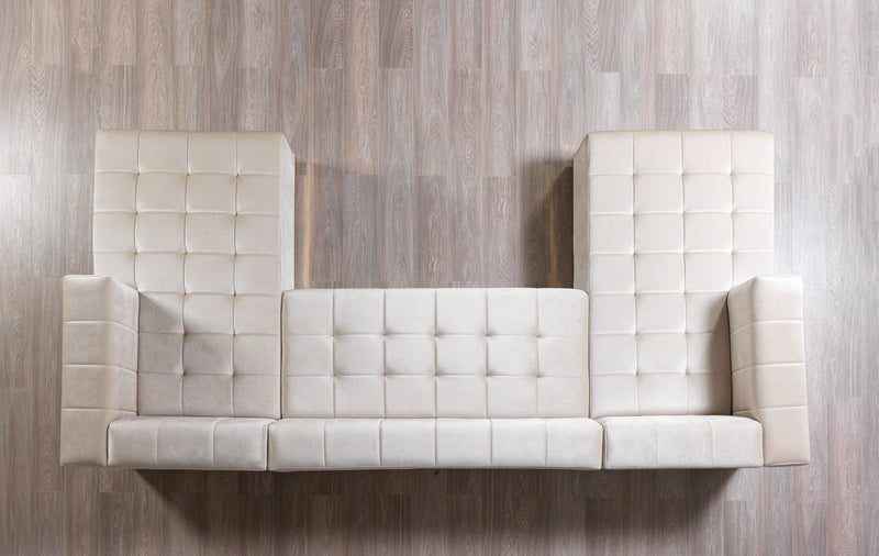 Elisha Ivory Velvet Double Chaise Sectional - DMV FurnitureSectional