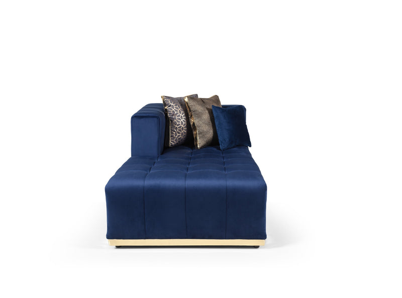 Elisha Navy Velvet Double Chaise 130" Sectional [ETA: 10/10] - ELISHANAVY-SEC