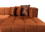 Elisha Orange Velvet Double Chaise 140" Sectional - DMV FurnitureSectional