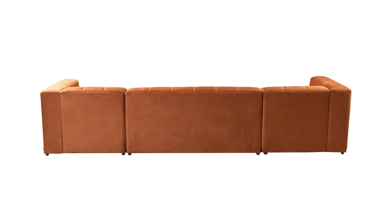 Elisha Orange Velvet Double Chaise 140" Sectional - DMV FurnitureSectional