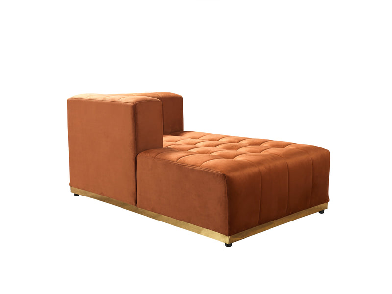 Elisha Orange Velvet Double Chaise 140" Sectional - DMV FurnitureSectional