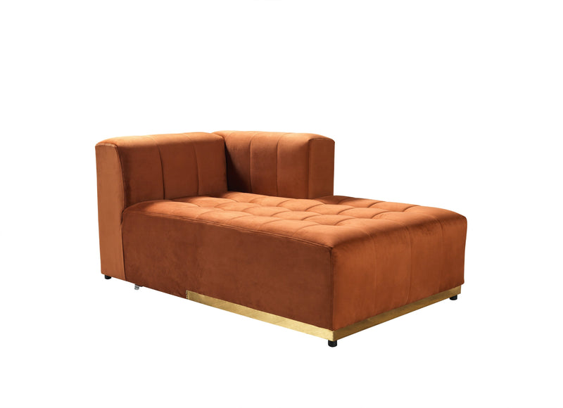 Elisha Orange Velvet Double Chaise 140" Sectional - DMV FurnitureSectional