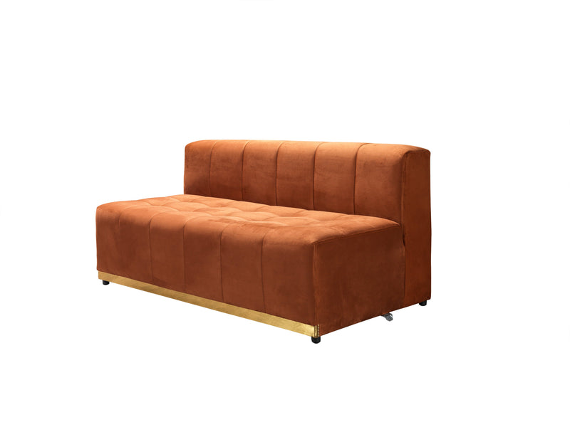 Elisha Orange Velvet Double Chaise 140" Sectional - DMV FurnitureSectional