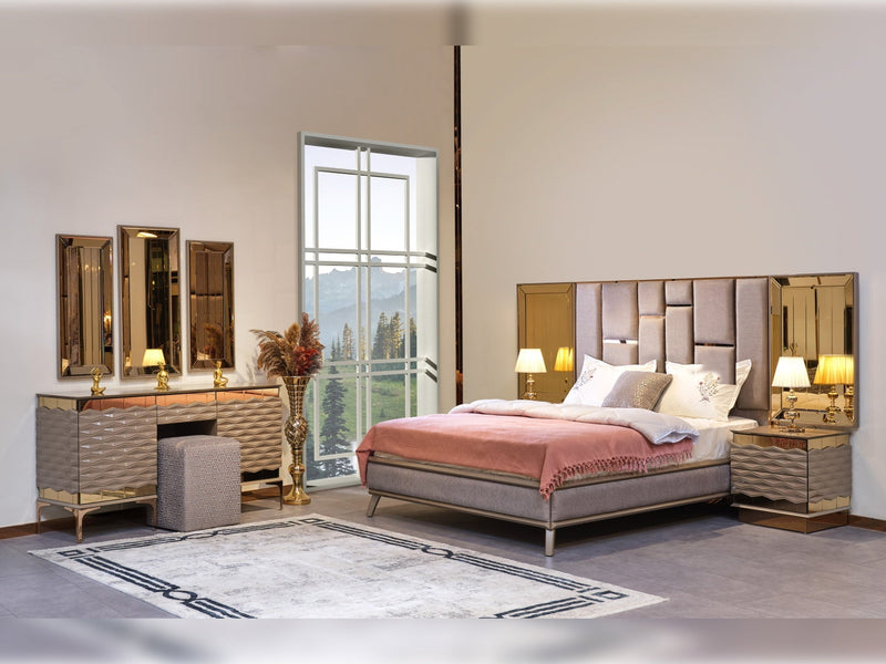 Elite Bedroom (Queen Frame With Headboard & Dresser & 2 Nightstand With Back ) - 120-ELI-SET