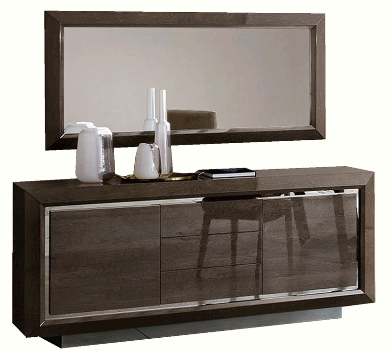 Elite Buffet W/Mirror Silver Birch Set - DMV Furniture