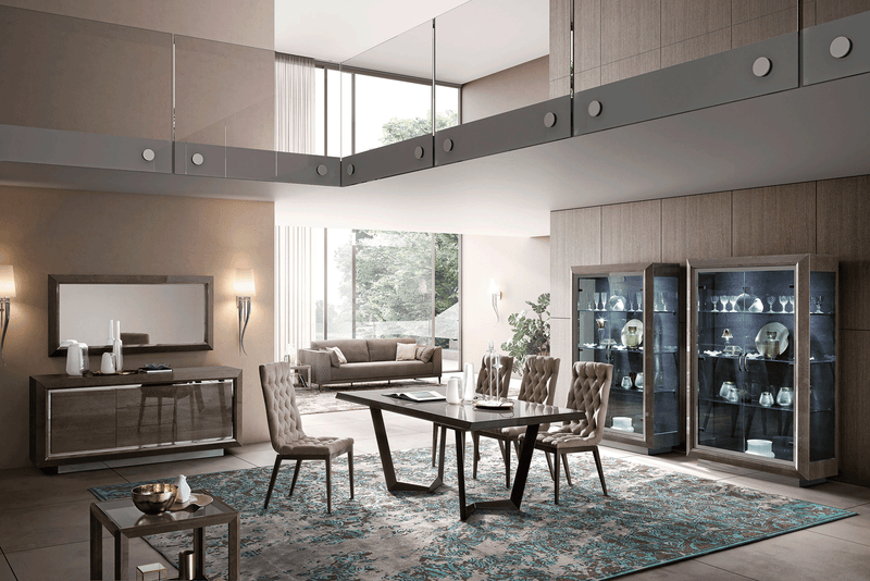 Elite Buffet W/Mirror Silver Birch Set - DMV Furniture