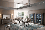 Elite Dining Room Brown  Silver Birch SET - p9876