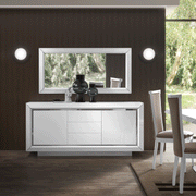 Elite White 3Door Buffet/ Mirror Set - DMV Furniture