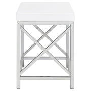 Eliza Vanity Set with Lighting & Stool White and Chrome - 936164