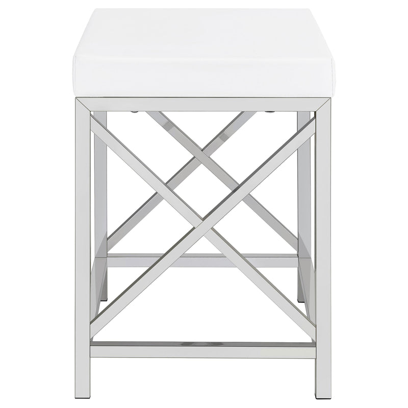 Eliza Vanity Set with Lighting & Stool White and Chrome - 936164