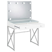 Eliza Vanity Set with Lighting & Stool White and Chrome - 936164