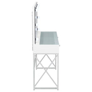 Eliza Vanity Set with Lighting & Stool White and Chrome - 936164