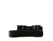Ella Black Velvet Chaise Lounge - ELLABLACK-CH