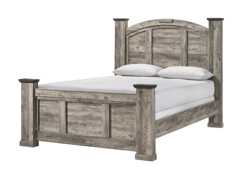 Ella - Mae Beige/Brown Queen Poster Bed - DMV FurnitureQueen Bed
