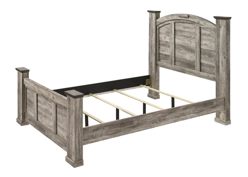 Ella - Mae Rustic Brown King Poster Bed - DMV FurnitureKing Bed