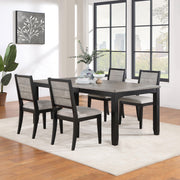 Elodie 5-piece Rectangular Extension Leaf Dining Set Black - 121221-S5