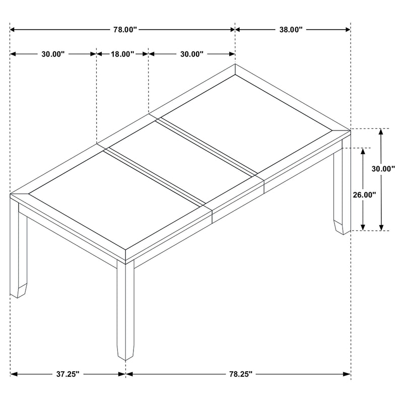 Elodie 5-piece Rectangular Extension Leaf Dining Set Black - 121221-S5