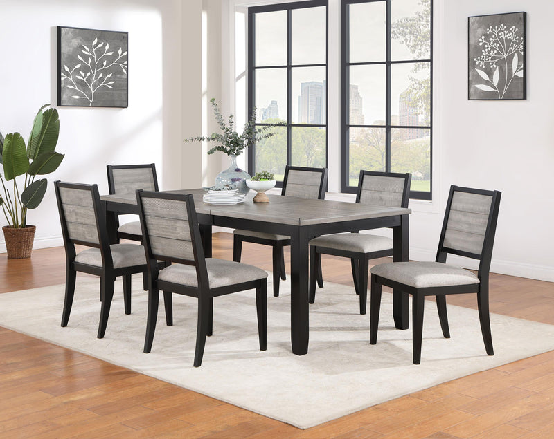 Elodie 7-piece Rectangular Extension Leaf Dining Set Black - 121221-S7