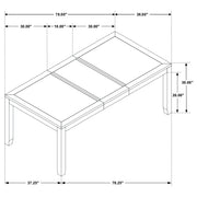 Elodie Rectangular 78-inch Extension Leaf Dining Table Black - 121221