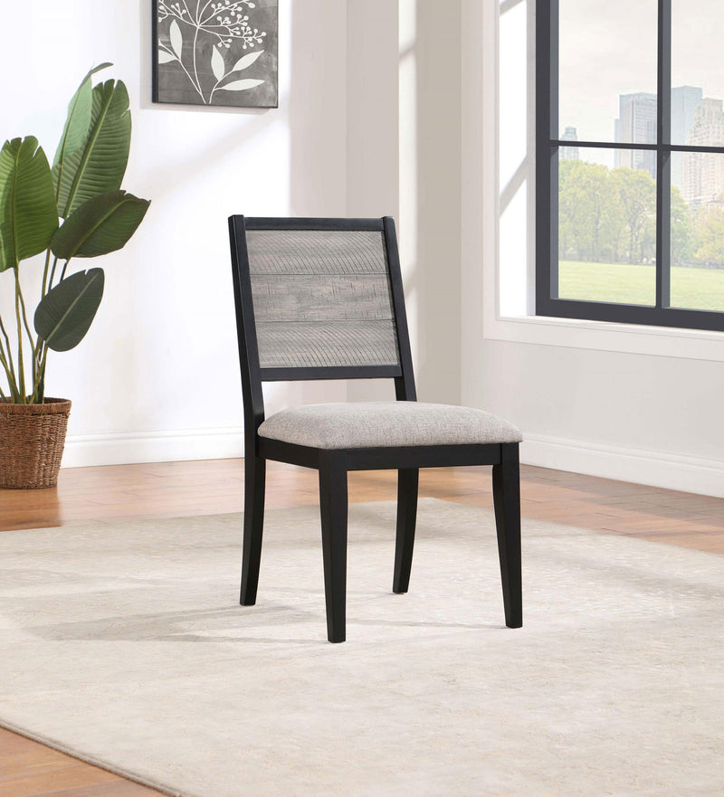 Elodie Wood Dining Side Chair Grey and Black (Set of 2) - 121222