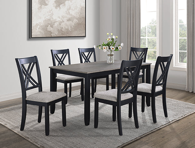 Eloise 7-Pc Dinette Set Light Grey - 2430SET-LG